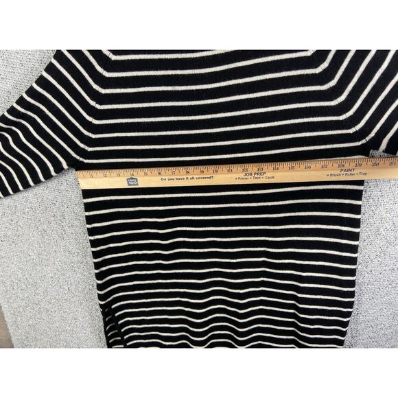 Halogen Cashmere Wool Blend Sweater Womens M Costal Chic Striped Preppy Cozycore - Picture 9 of 11